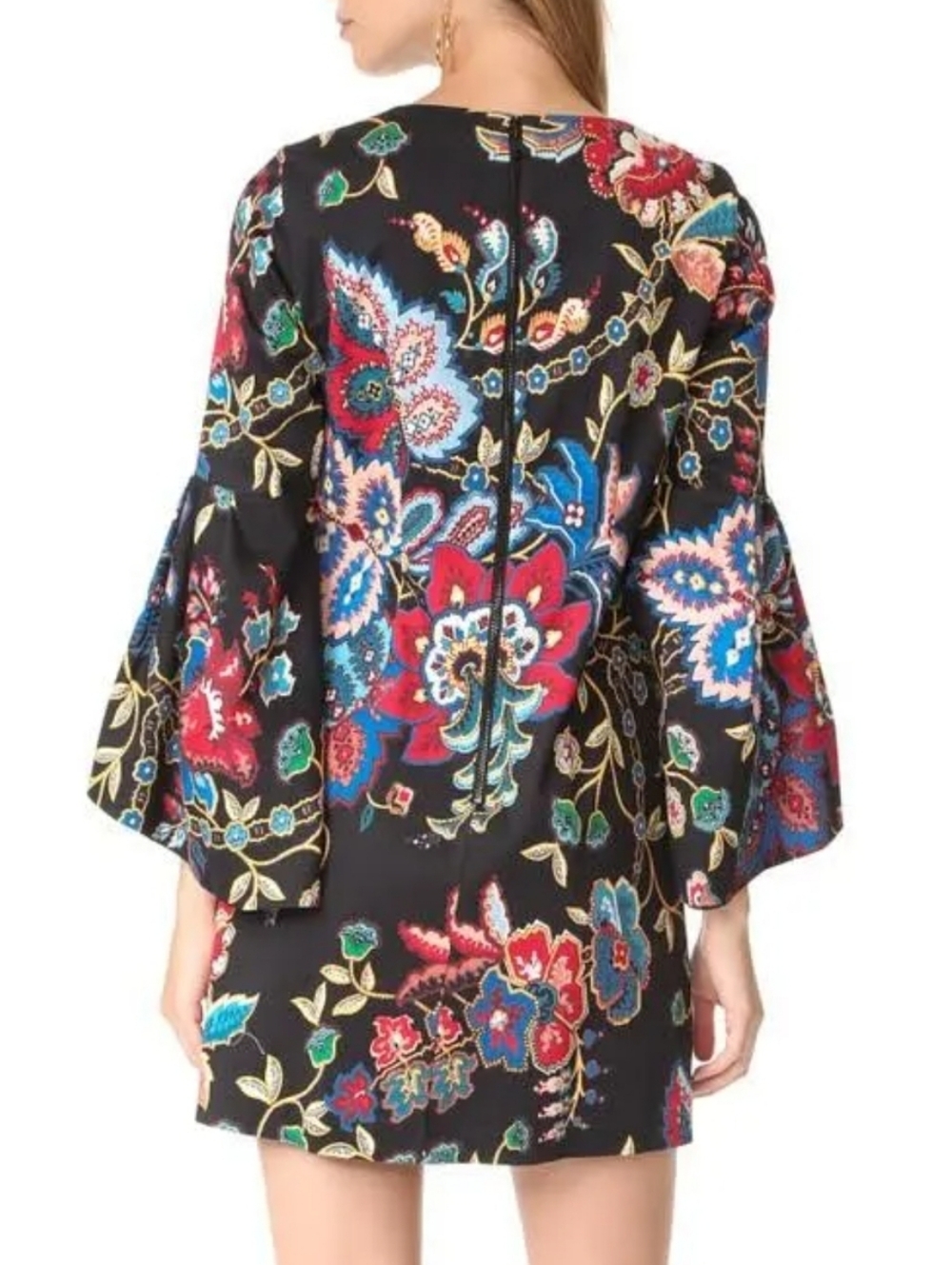 Alice + Olivia Thym Trumpet Sleeve Tunic Dress Size 12 - Picture 4 of 16